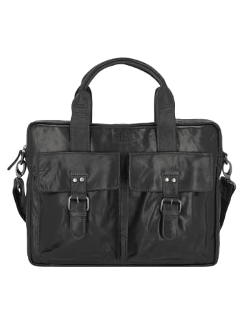 Aktentasche Leder 40 cm Laptopfach schwarz