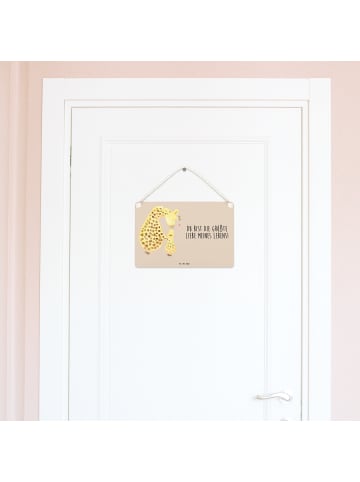 Schild Giraffe Kind mit Spruch in Sandig