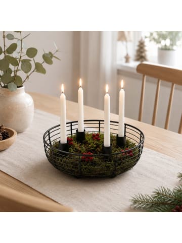 Adventskranz in Schwarz - (H)6 x Ø 20,5 cm