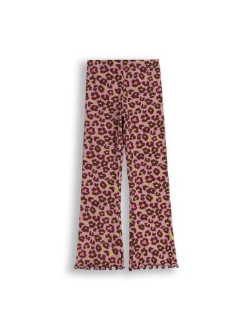 Gerippte Leggings mit langem Hosenbein in violett