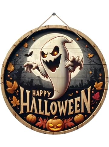 Türschild & Wandschild aus Holz, Party Schilder Halloween in Weiß