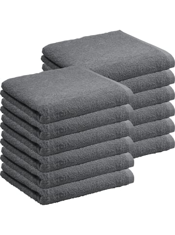 Frottier, Leichtfrottier Handtuch 12er-Pack Oceanside in anthrazit
