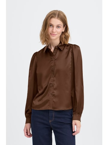Langarm-Bluse IHSANZA Regular fit in Chocolate Torte