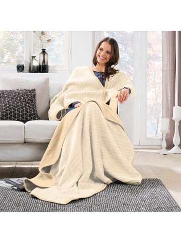 Jacquard, Baumwollmischung Wohndecke Rimini in beige