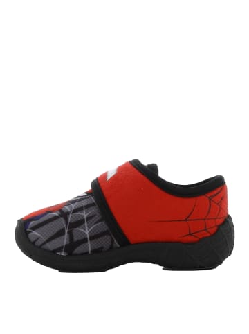Hausschuhe mit Marvel Spiderman Motiv, in Rot, mit Klettverschluss