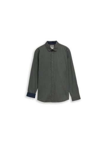 Langarmhemd in darkest olive