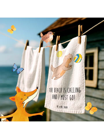 Handtuch Sommer Meer Strand mit Spruch in Weiß