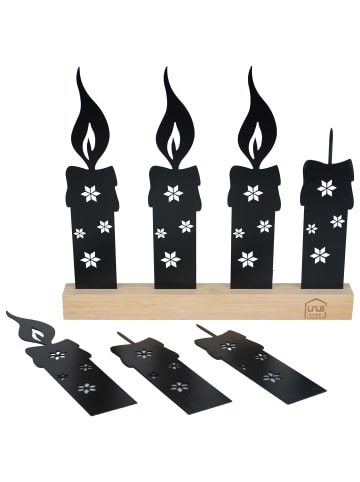 Adventskerzen-Aufsteller im Rostdesign in Schwarz