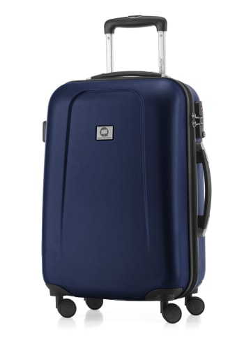 Wedding - Handgepäck-Koffer 4 Doppelrollen Hand Luggage TSA in Dunkelblau