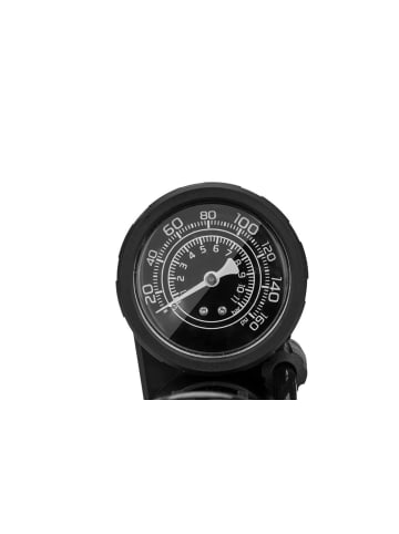 Standfahrradpumpe mit Manometer – Schwarz - Pumpe mit 3 Aufsätzen in Schwarz