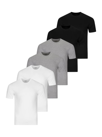 Unterhemd / Shirt Kurzarm Basic in Weiß / schwarz / grau
