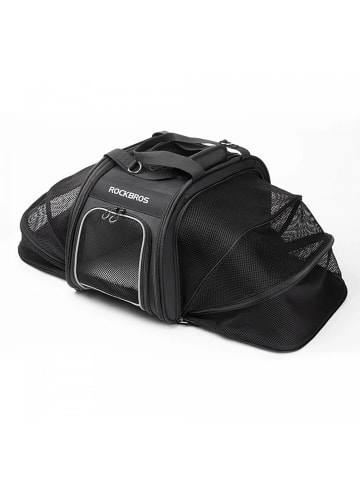 Transport-Fahrradtasche Katzen Hunde max. 10kg – Schwarz in Schwarz