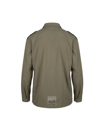 Zweifarbig Grün Polyurethan Herren Jacke