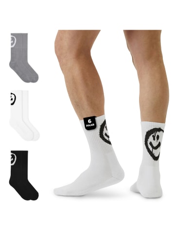 Tennissocken Smiley in Weiß
