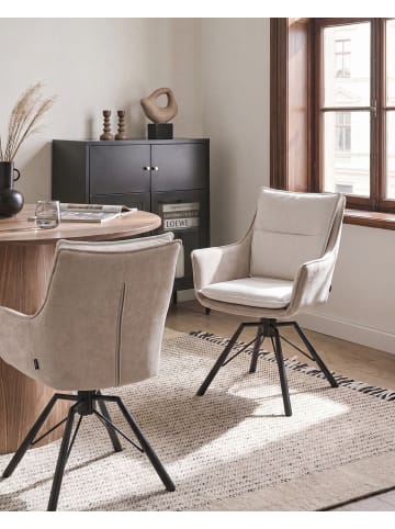 Esszimmerstuhl ANNEBERG in Beige/Weiß/Schwarz - (W) 60 x (H) 94 x (L) 64 cm