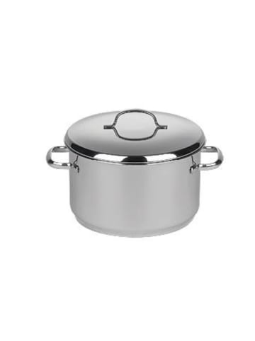 Fleischtopf Cristall mit Deckel Edelstahl in Silber