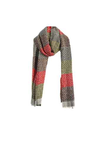 Damen-Schal mit Cashmere-Touch - Modeschal mit Karomuster 70x200 cm in Rot/Grün