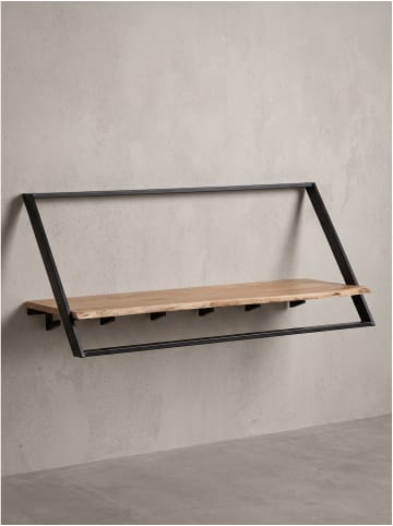 Wandgarderobe rechteckig, Massivholz, handgefertigt