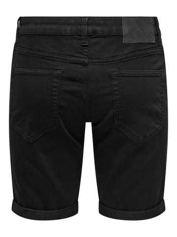 Jeans-Shorts in Black Denim