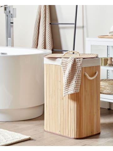 Wäschekorb KOMARI in Braun/Weiß - (W) 40 x (H) 60 x (L) 30 cm