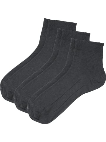 Baumwolle Unisex-Kurzsocken 3 Paar in anthrazit