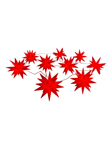 LED Lichterkette "3D-STERNE" in rot - (L)740 cm x (B)9 cm x (H)10.5 cm