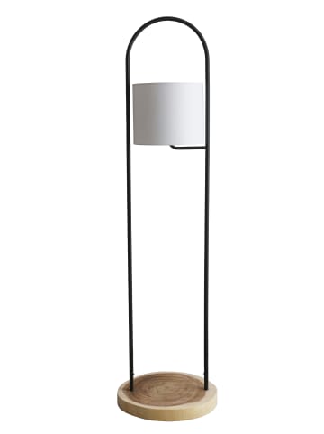 Stehleuchte 153 cm - Handgefertigte Lampe mit Akazienholz Standfuß in Weiß