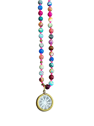 WHEEL 6MM NEKCLACE MIX JASPER-G in MEHRFARBIG