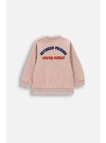 Sweatshirt mit Reißverschluss in beige