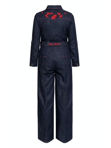 Queen Kerosin Western Overall Roses in Denim