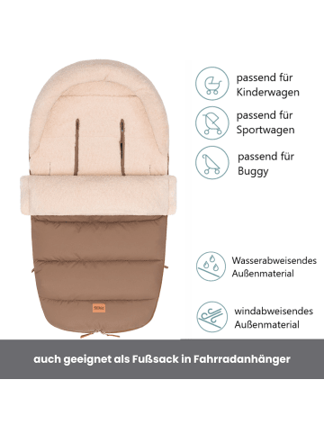 Winterfußsack Atlas Teddy Exklusiv in Taupe