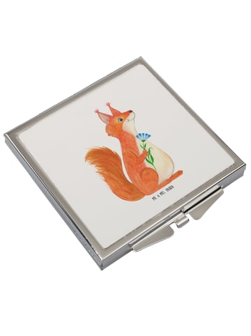 Schminkspiegel Eichhörnchen Blume ohne Spruch in Weiß
