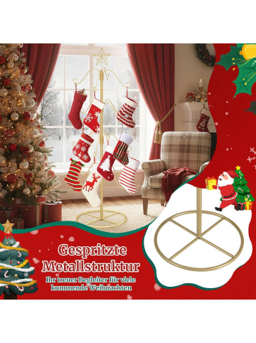 121cm Weihnachtsstrumpfhalter mit 16 Haken in Gold