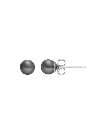 Ohrstecker Damen Ohrringe silberfarben poliert in Dark Grey