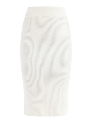 Damen Strick Midirock in Weiss
