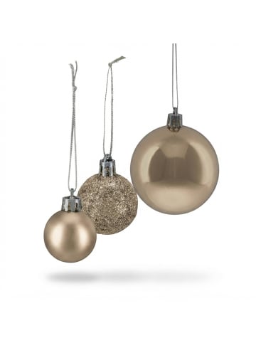50-tlg. Weihnachtskugeln Set in Champagner