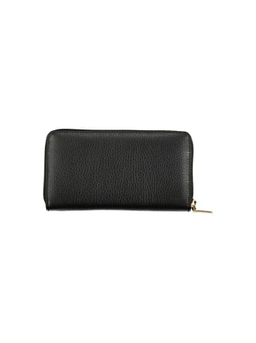 Schwarz mit Multiple Compartments Portemonnaie aus Leder