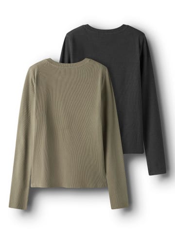 2er-Pack Oberteil in Dark Grey Melange
