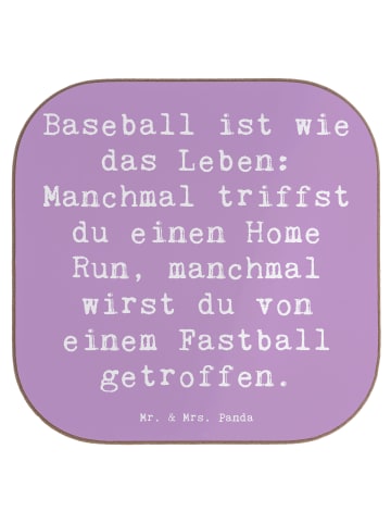 gläseruntersetzer Spruch Baseball Leben mit Spruch in Lavendeltraum