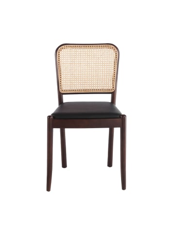 Stuhl 4094 in Walnuss/Schwarz – (B)48 x (H)84 x (T)50 cm