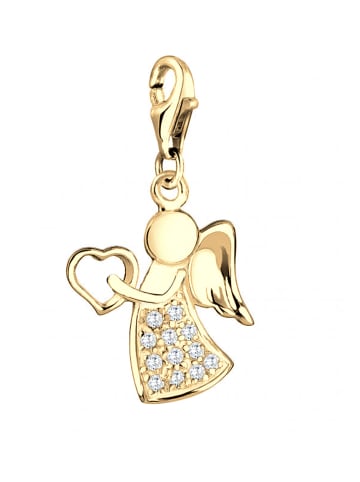 Charm 925 Sterling Silber Engel in Gold