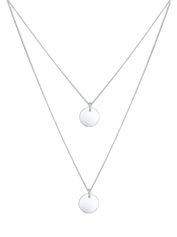 Halskette 925 Sterling Silber Geo, Kreis in Silber