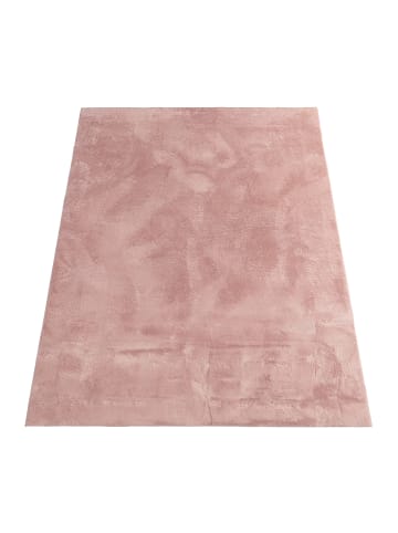 Teppich Kurzflor waschbar Einfarbig Wohnzimmer in Pink