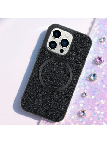 Hülle für Apple iPhone 14 PRO MAX Glitzer Schutzhülle in Schwarz
