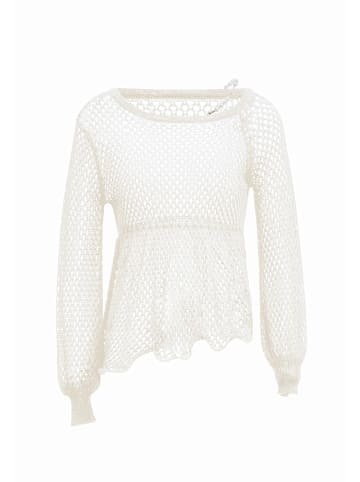 Damen Strickpullover in Wollweiss