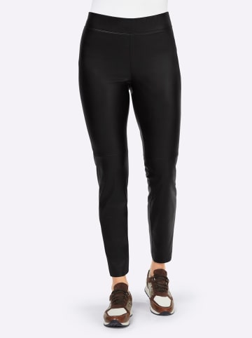 Lederimitat-Leggings in schwarz