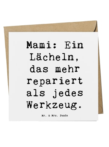 Grußkarte Spruch Mami Lächeln mit Spruch in Weiß