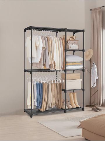 Kleiderschrank Rylan in Schwarz - (B)43 x (H)165 x (T)112 cm