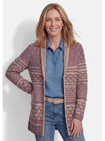 Jacquardstrickjacke mit Schalkragen in bunt / gemustert
