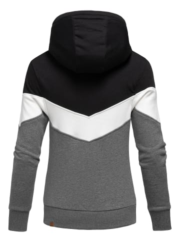 Kapuzenpullover BRISTOL in Schwarz/Weiß/Anthrazit